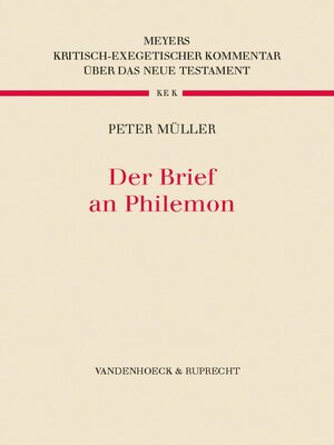 cover image of Der Brief an Philemon
